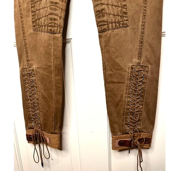 Ralph Lauren Button-fly Equestrian Pants with Leather Accents Size 2 - Picture 7 of 8